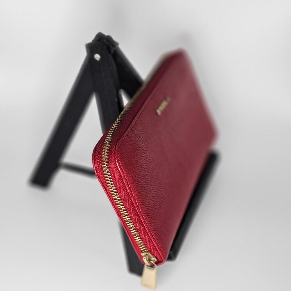 Furla Babylon XL Zip-Around Continental Wallet – Red Saffiano Leather - EUC - Picture 2 of 14